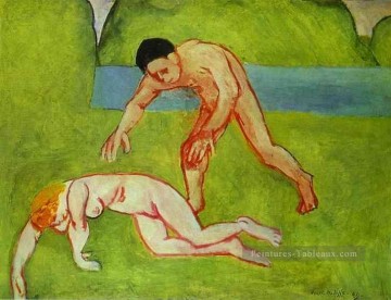 Satyre et nymphe 1909 abstrait Nue Peinture à l'huile